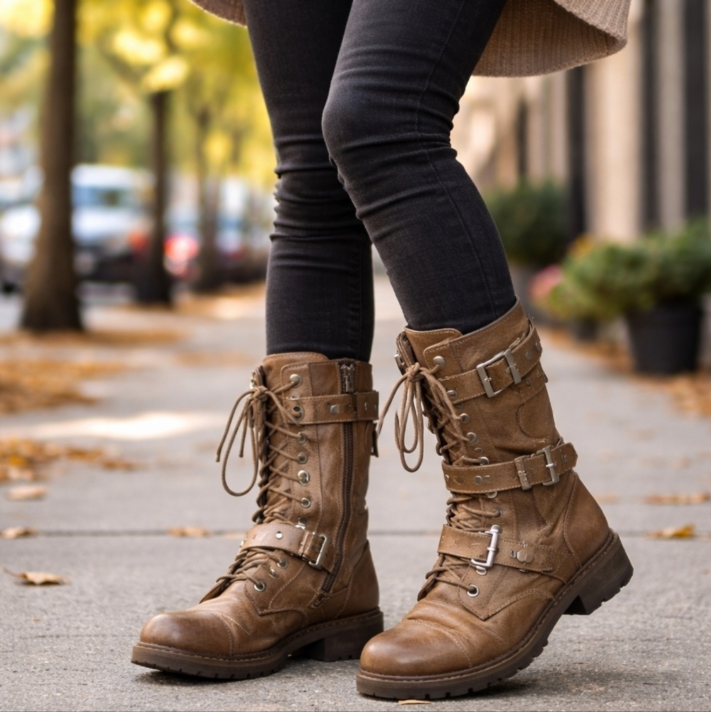 Charles by Charles David Brown Lace Up Boots Size 6